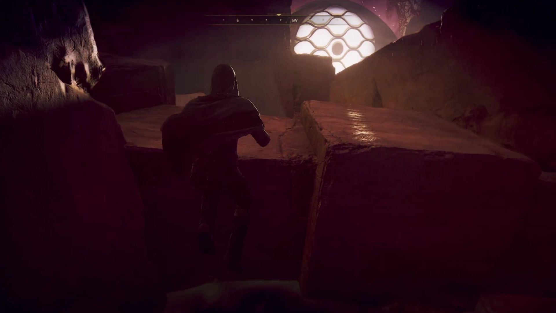 You want to jump over these rocks, when the light goes away. The end is near! (Image via Funcom/YouTube@ZaFrostPet)